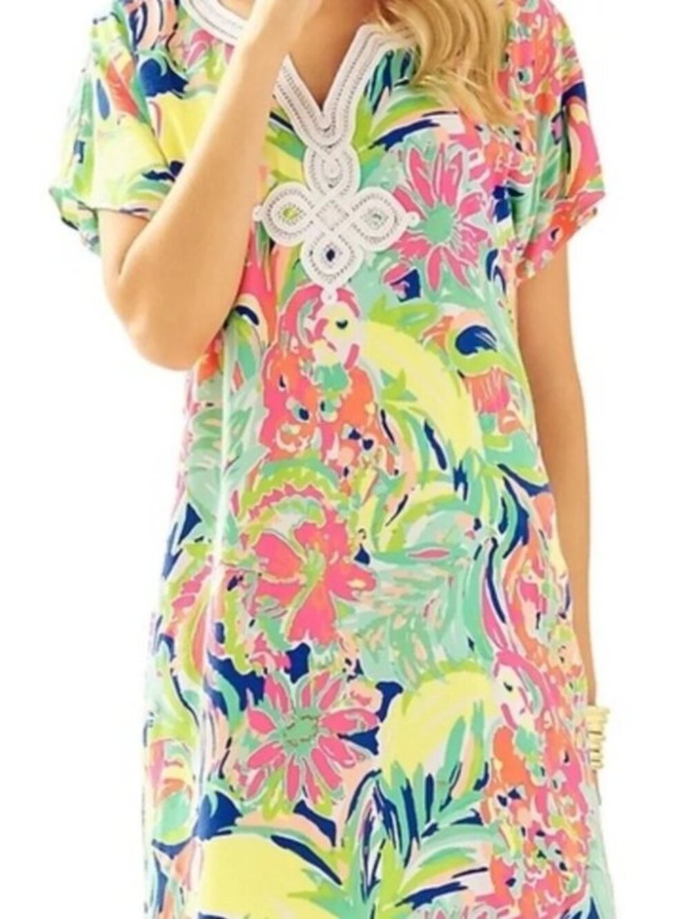 Lilly Pulitzer Harlow Tunic Shift Dress in Casa Banana Summer Beach Size L